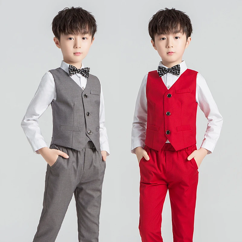 Новый формальный костюм с цветами для мальчиков детское свадебное платье