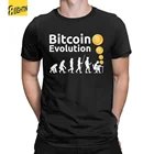 Мужские футболки Биткоин Эволюция деньги Btc криптовалюта удивительные 100% хлопковые футболки с коротким рукавом Футболка с круглым вырезом одежда