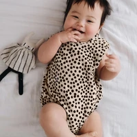 toddler baby summer clothes boy girl fashion polka dot cotton sleeveless bodysuit kid casual thin bodysuit hair accessories