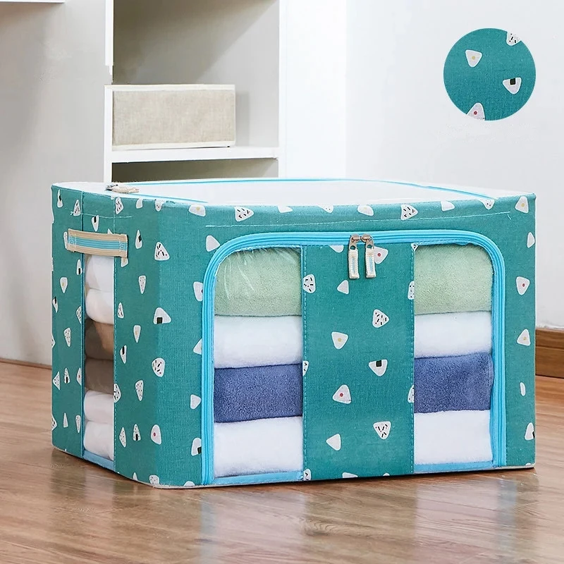 

Denim Children's Cloth Storage Box Kids Cartoon Clothing Quilt Finishing Box Cotton Linen Small Storage Bag