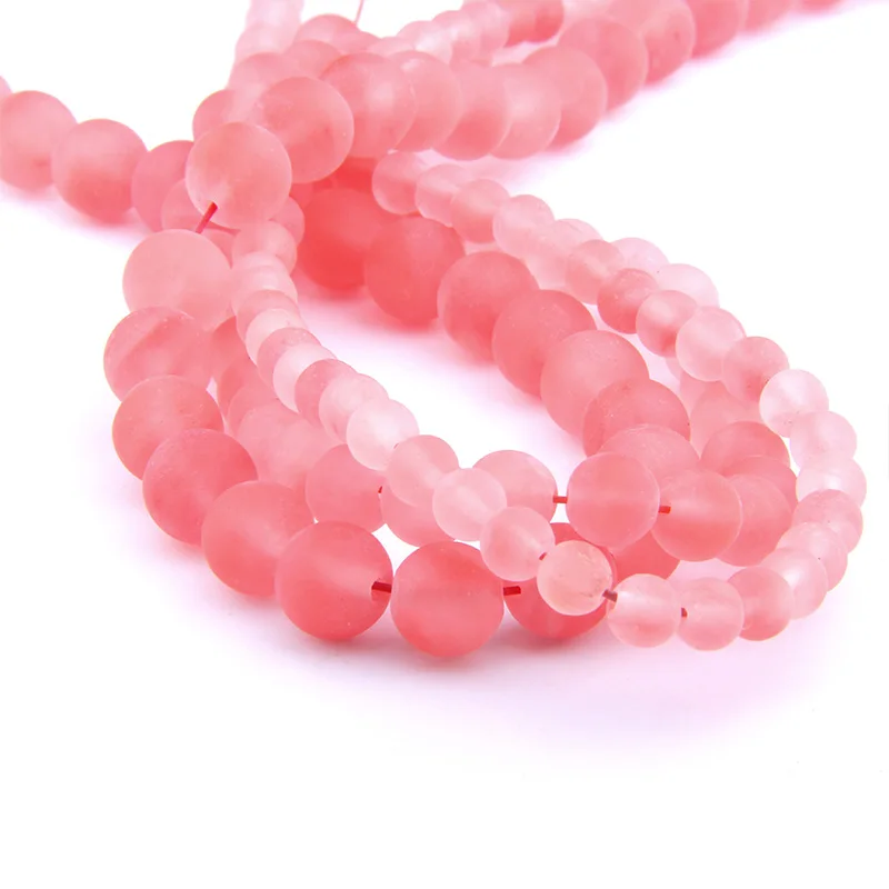 red watermelon 15," Натуральный Матовый флюорит камень бусина 6 мм 8 мм, 10 мм, 12 мм розовый Зебра Jaspe матовый Розовый Авантюрин бусины для DIY изготовления ювелирных изделий - Цвет: red watermelon