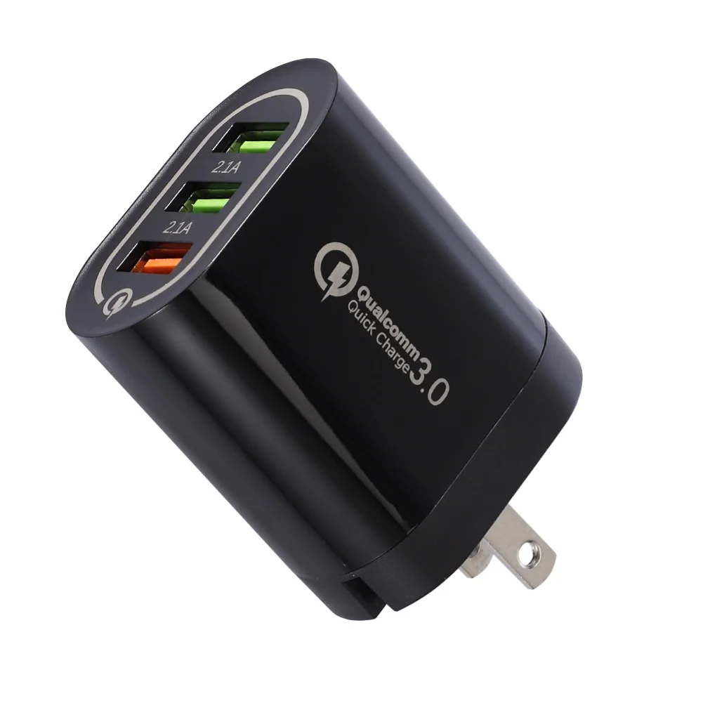 Portable Travel 3 USB Port QC 3.0 Fast Charger Wall Plug-in Charging Adapter US/EU Plug быстрая зарядка | Мобильные