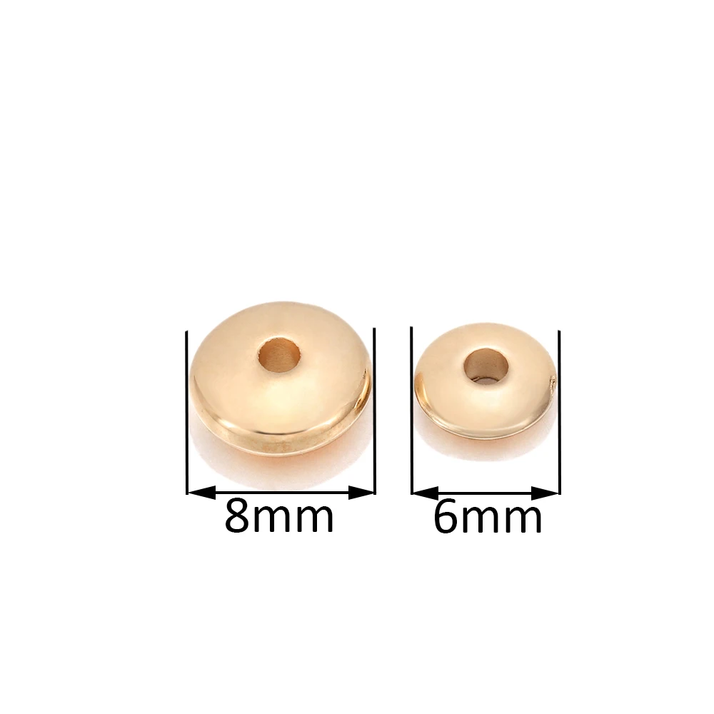 Плоские круглые бусины с золотым родиевым покрытием 200 шт./лот пластиковые