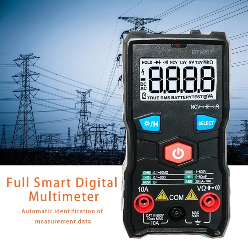 

Digital Multimeter Tester Autoranging True Rms Automotriz Multimeter with NCV LCD Backlight