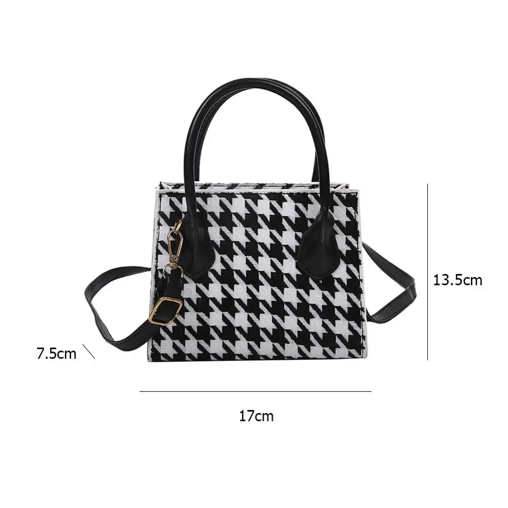 

Retro Plaid Crossbody Handbag Totes Women Casual PU Leather Shoulder Purse Female Portable Travel Messenger Top-handle Bag