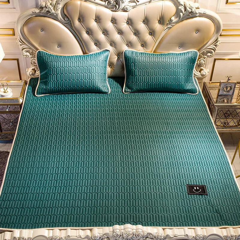 

Summer COOL sheet Latex fiber bed sheet set with elastic rubber solid fitted sheet mattress cover modern style soft and cool mat