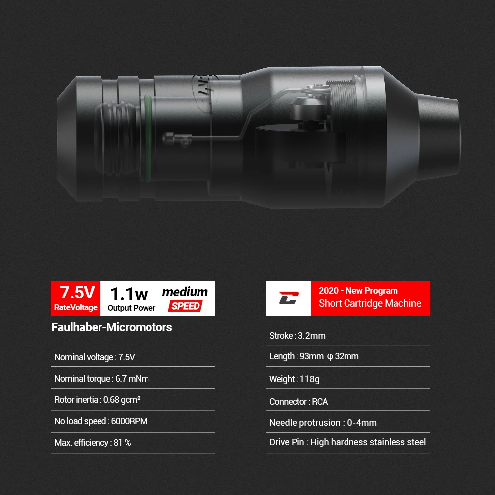 Вращающаяся машинка для татуировок с немецким двигателем по умолчанию Hawink и