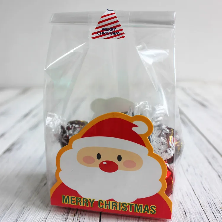 Рождественские пакеты для печенья целлофановые упаковки торта закуски вечерние