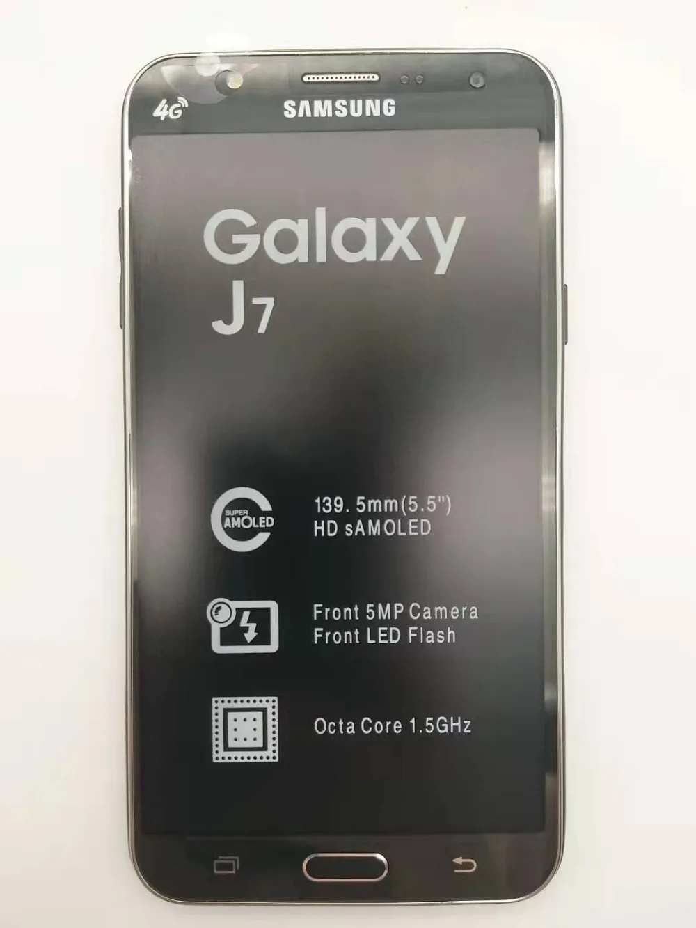 samsung Galaxy J7 разблокированный Duos GSM 4G LTE Android мобильный телефон Восьмиядерный с двумя sim-картами 5," 13 МП 1,5 ГБ+ 16 Гб отремонтированный - Цвет: Черный