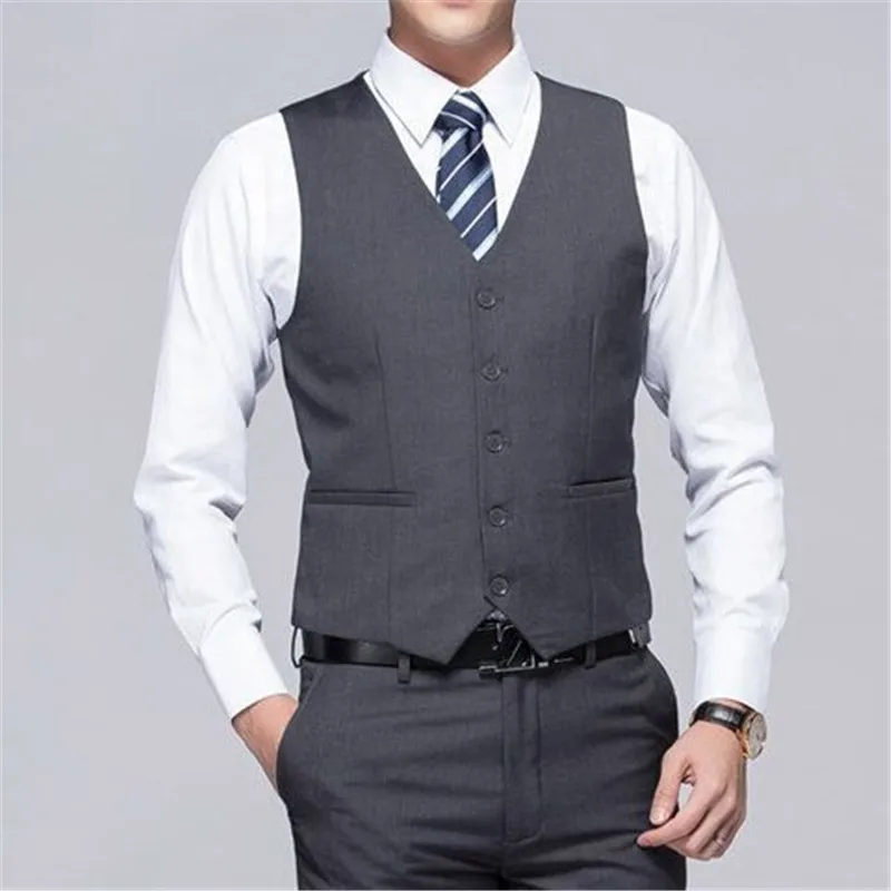 

Mens Black Colour Wedding Suit Vests For Men Slim Fit Dress Vest Male Formal Tuxedo Waistcoat Business Casual Sleeveless Jacket
