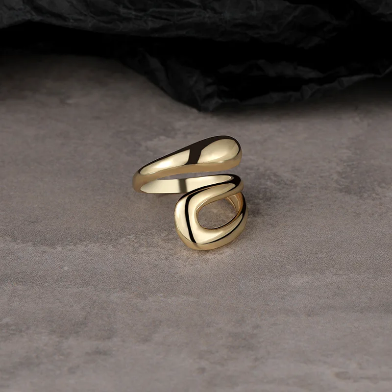 

OriginaIngen 925 Sterling Silver Vintage Glossy Open Rings Boho Minimalism Bague Femme Femme Anillos Jewelry Rings for women