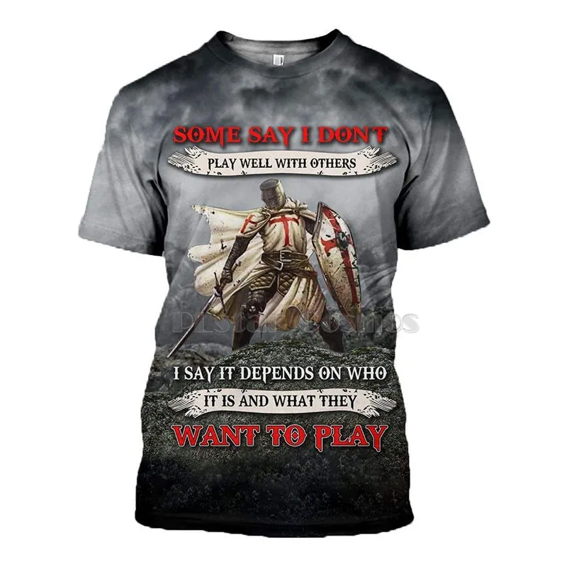 

PLstar Cosmos 3DPrinted Knight Templar T-shirts tshirt tees Punk Casual Anime Men/Wonmen Funny Harajuku short sleeve streetwear1