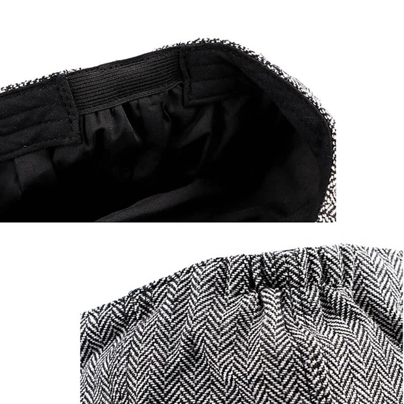 

Vintage Beret Cap British Style Adjustable Breathable Octagonal Hat Outdoor Headwear Apparel Accessories