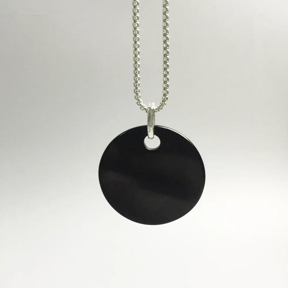 Посеребренные Ониксовые Большие Подвески для дисков подходят ожерелий и