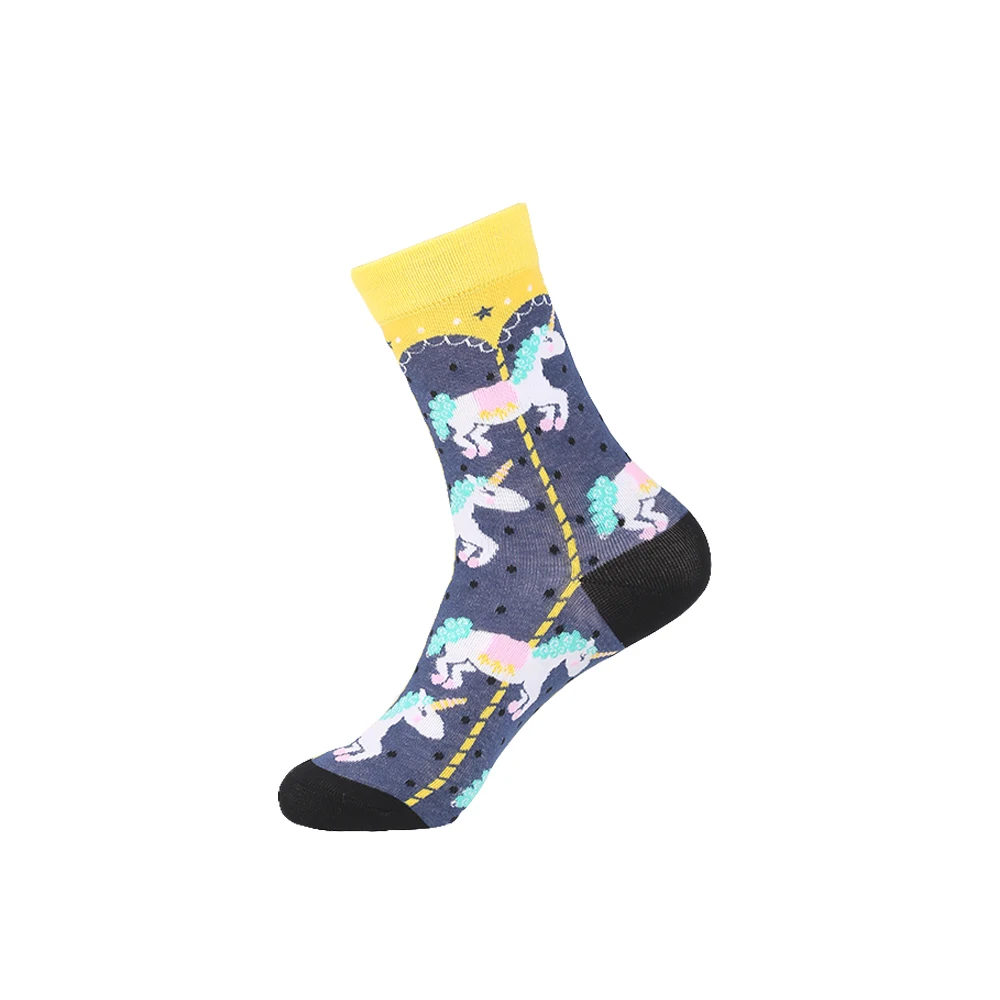 Красочные женские носки YEADU из чесаного хлопка милые забавные японские уличные в