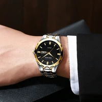 mens ultra thin business fashion watches dual calendar metal strap sports quartz wristwatches luxury watch for men gift clocks