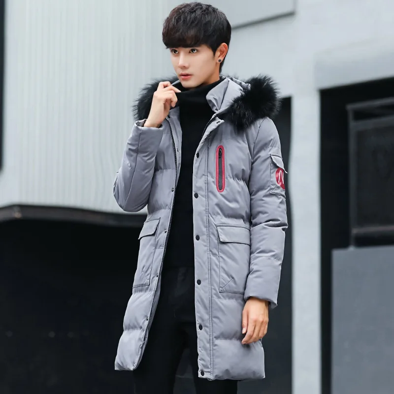 

2019 Top Quality Warm Men's Warm Winter Jacket Windproof Casual Outerwear Thick Medium Long Coat Men Parka Streetwear Clothes