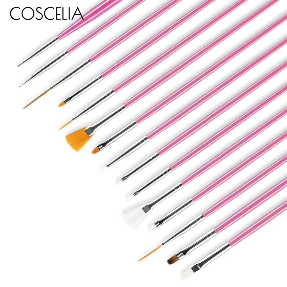 COSCELIA Nail Print Pen Acrylic Nail Kit Art Set UV Gel Brush Nail Art Brushes For Manicure Tool For Nails Tools