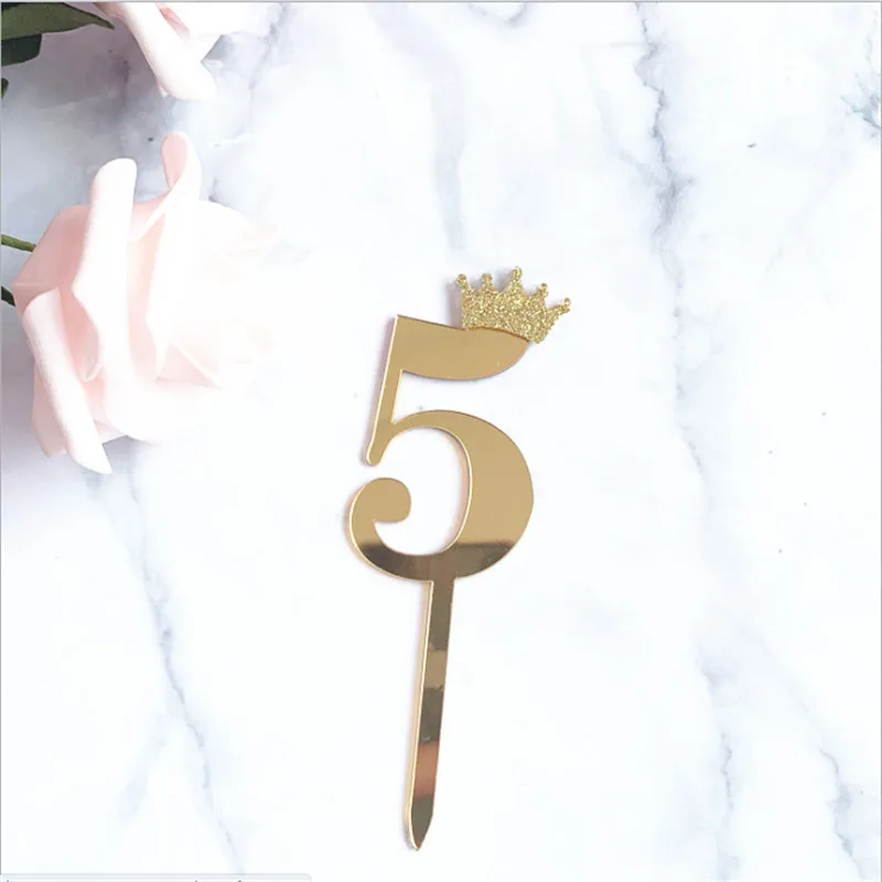 Дня рождения свадьбы годовщины украшение торта выпечки Золотая Труба Блеск