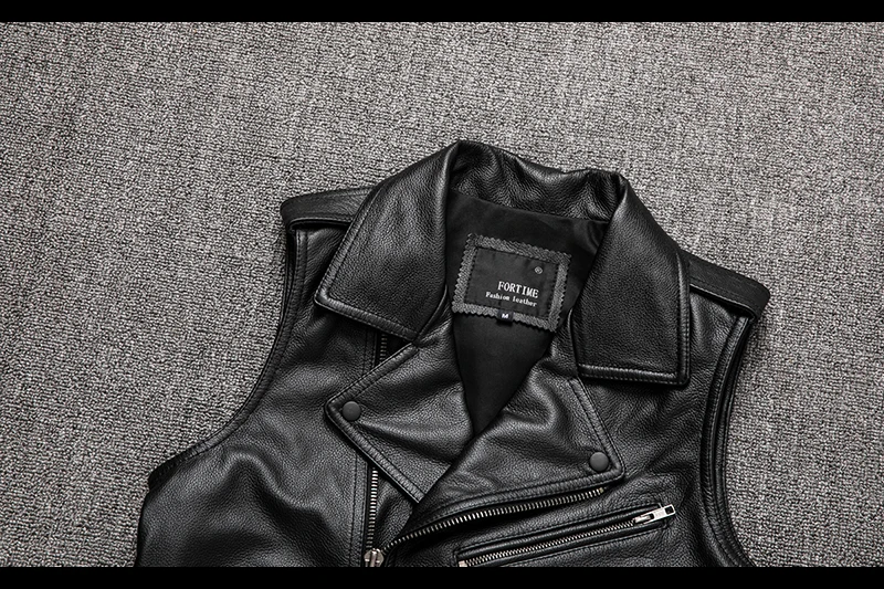 Мужской Байкерский кожаный жилет с поясом куртка без рукавов из 100% натуральной