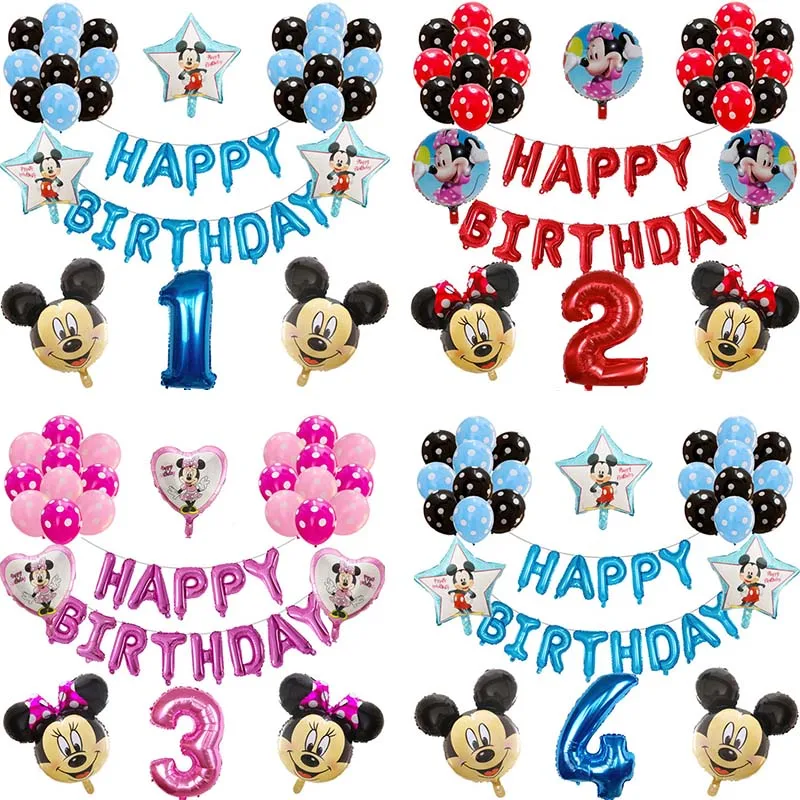 1 комплект Микки и Минни Маус Фольга воздушный шар с гелием 30 &quotномер воздушных