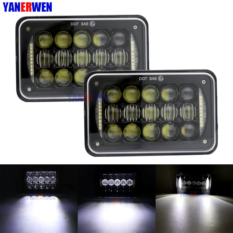 4x6 &quotсветодиодный Передний фонарь прямоугольная Замена H4651 H4652 H4656 H4666 H6545 для