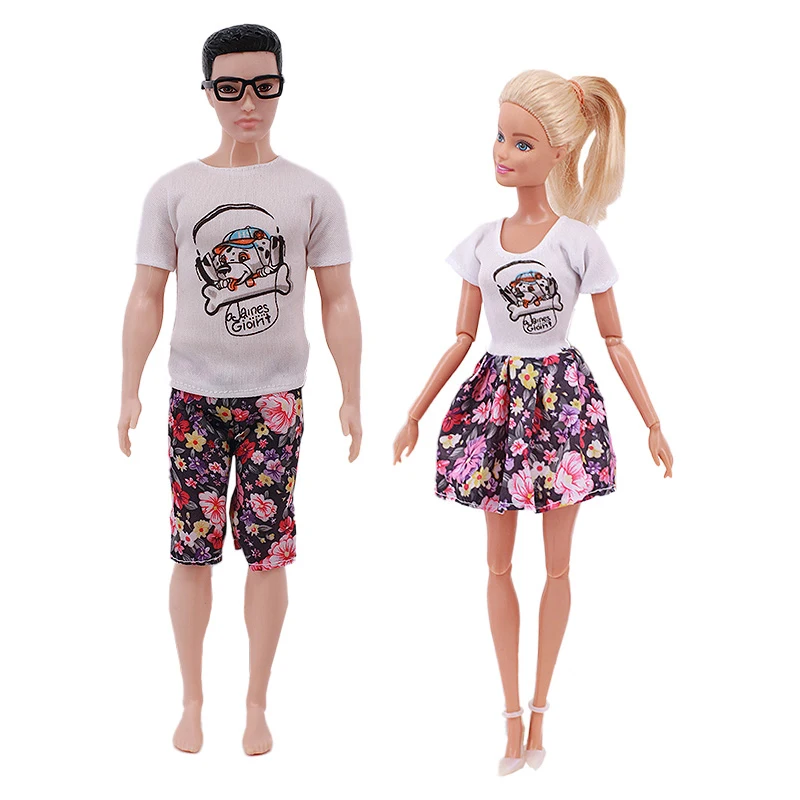 2 шт./лот Одежда для кукол Барби Модное Повседневное платье ручной работы