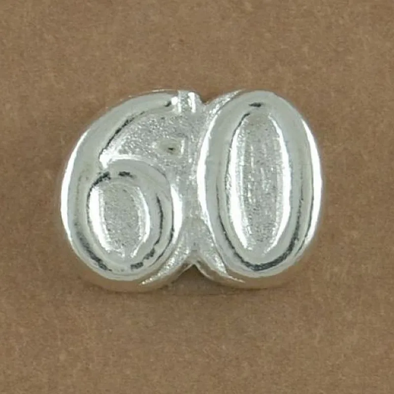 floating charms-60 Металлические плавающие прелести арабскими цифрами От 0 до 9 лет 18 21 30 40 50 60 подвешиваемый кулон подвески ювелирные изделия для медальон из смарт-стекла очарование - Окраска металла: floating charms-60