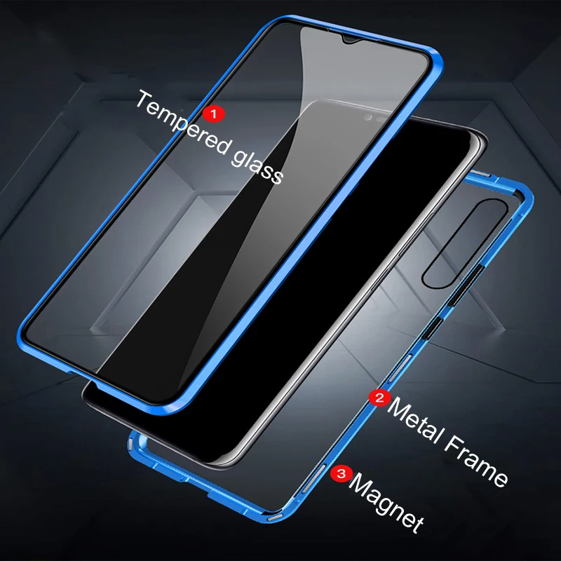 Роскошный Магнитный поглощающий чехол для Huawei Honor 9X Pro металлическая рамка