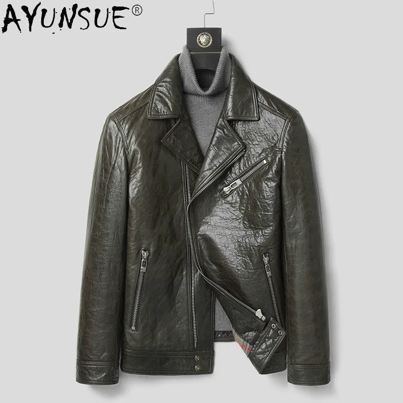 

Куртка мужская кожаная из овечьей кожи, короткая, осенняя, 2020