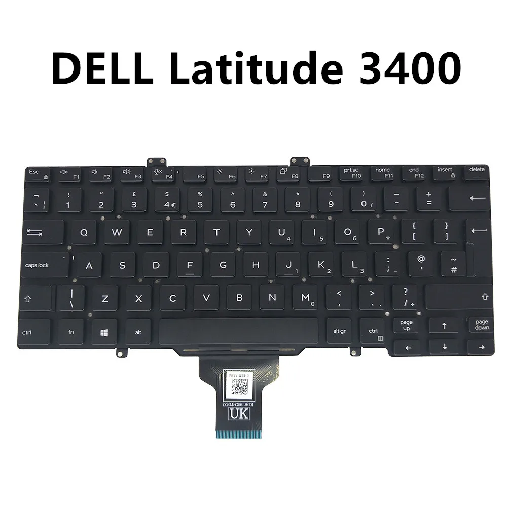 

UK keyboard for Dell latitude 5400 5401 7400 3400 English GB black 0JJVWV JJVWV PK132EE2A15 DLM18G5 CN-0JJVWV 0JJVWV-CH200