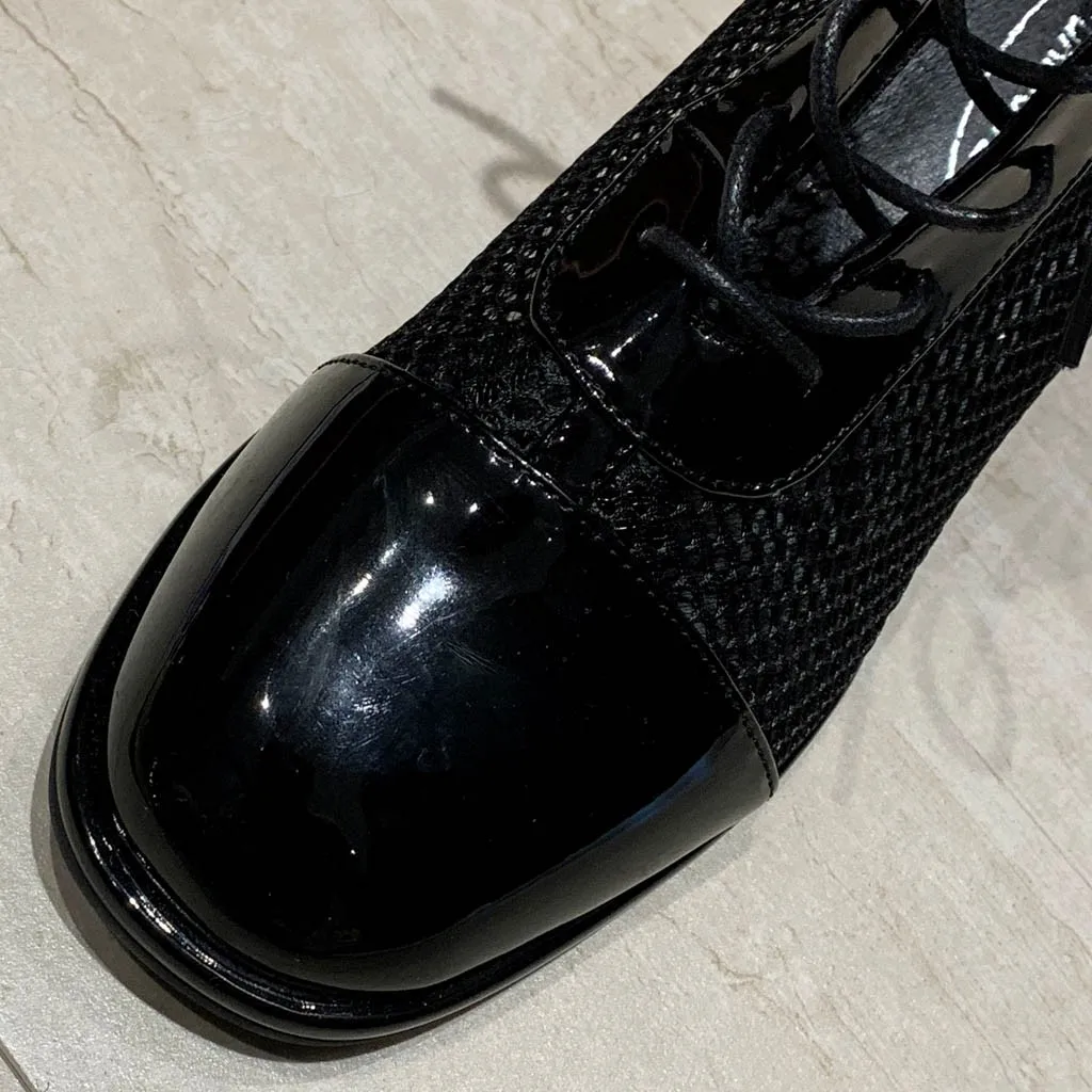 Женские сетчатые ботильоны женская летняя обувь пикантные черные ботинки с