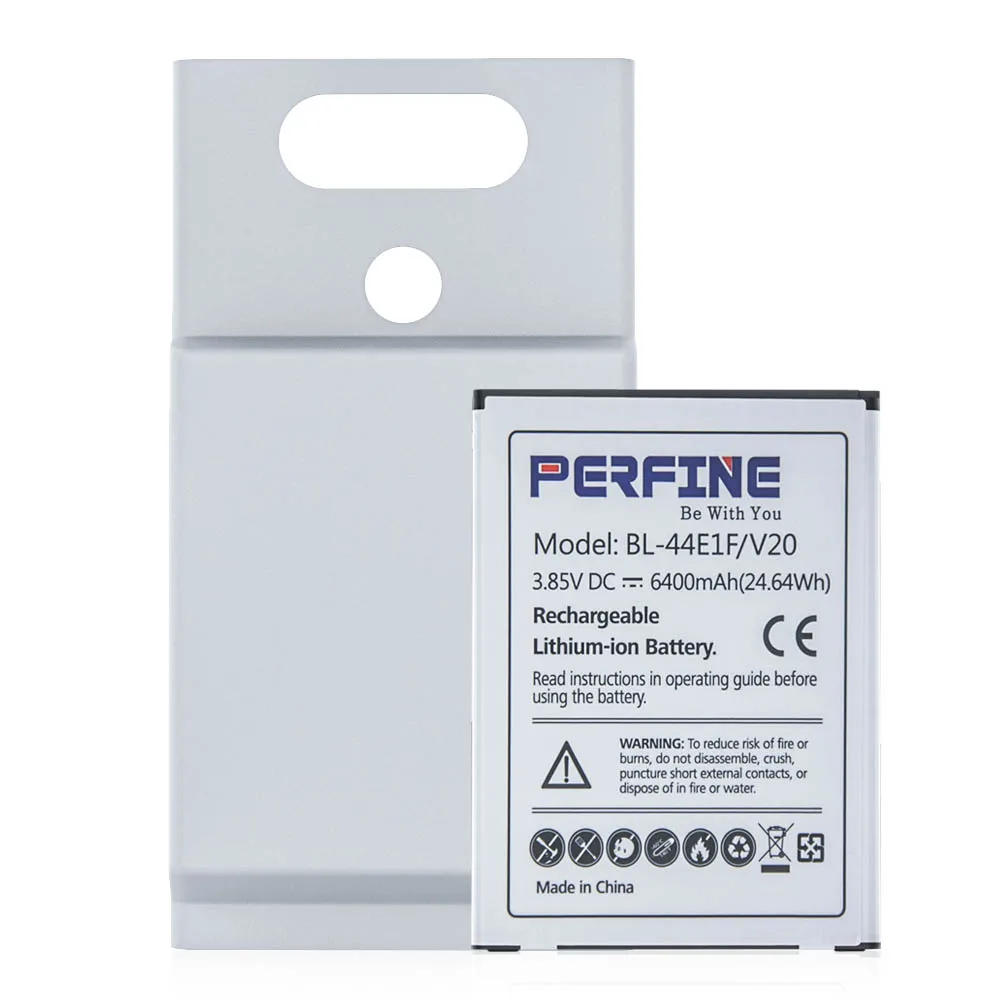 Perfine LG V20 Батарея 6400 ма ч для VS995 LS997 H918 H910 H990 H990N BL 44E1F Замена Расширенный + серебро