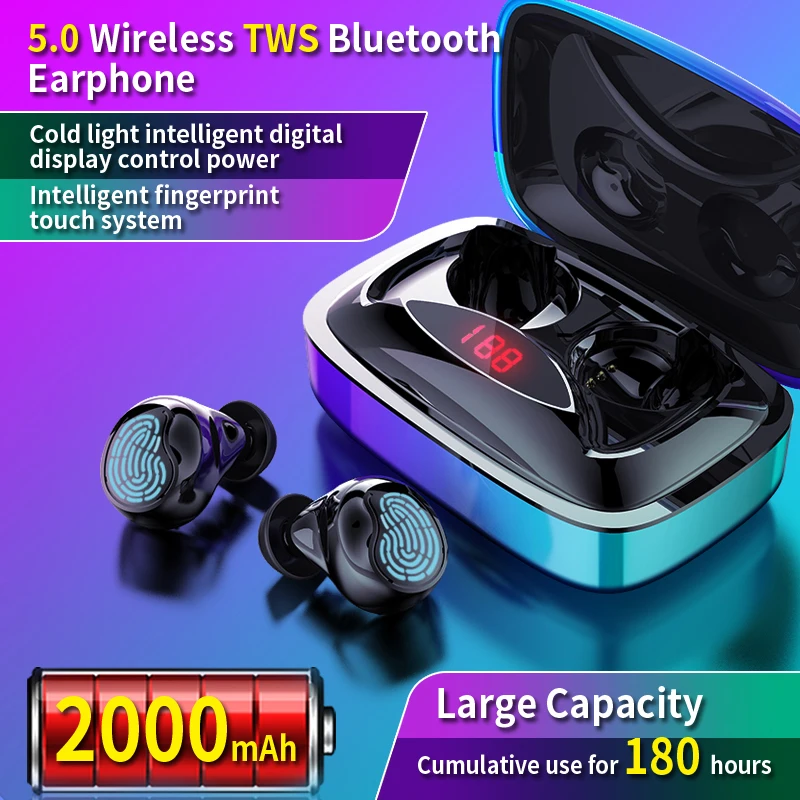 TWS с сенсорным управлением Bluetooth V5.0 бинауральные наушники aptx без потерь с шумоподавлением Беспроводные наушники 10h время прослушивания музыки - Цвет: 01