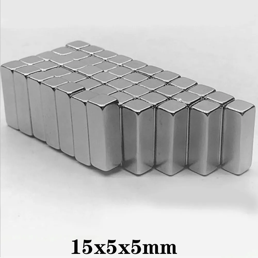 

10/20/50/100/150PCS 15x5x5 mm Strong Neodymium Magnet 15mmX5mm Block Permanent Magnetic 15x5x5mm Powerful Magnets 15*5*5