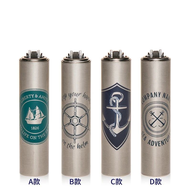 Металлическая нейлоновая Портативная Бутановая газовая зажигалка для стрижки