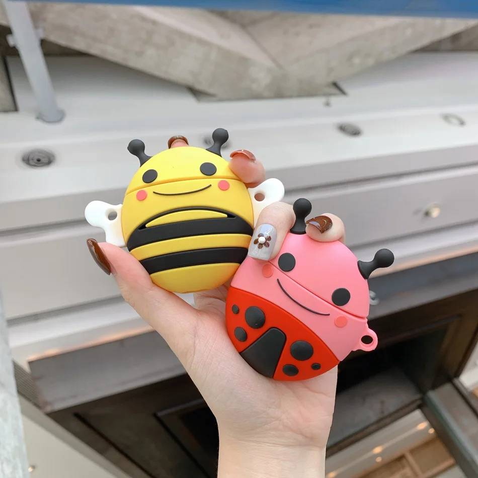 3D Дельфин чехол для наушников Airpods 2 чехол силиконовый КИТ чехол для Airpods чехол Цветок для наушников чехол для наушников кольцо ремень
