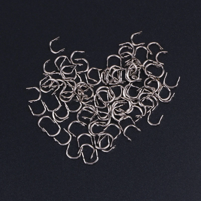 100pcs Fishing U Shaped Ring Baits Lure Tool Stainless Steel Accessories Tackle U2JB | Спорт и развлечения