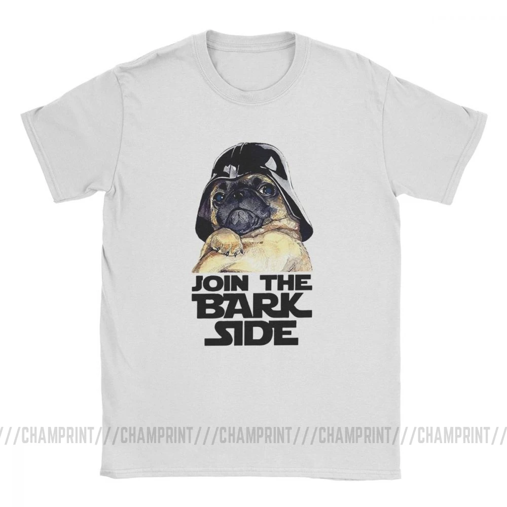 Смешная футболка для мужчин Enjoin The Bark Side Pug с коротким рукавом принтом круглым