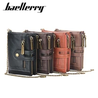 baellerry 2021 new men wallet luxury designer purses short zipper coin purse card holder chain portfolio portomonee male walet
