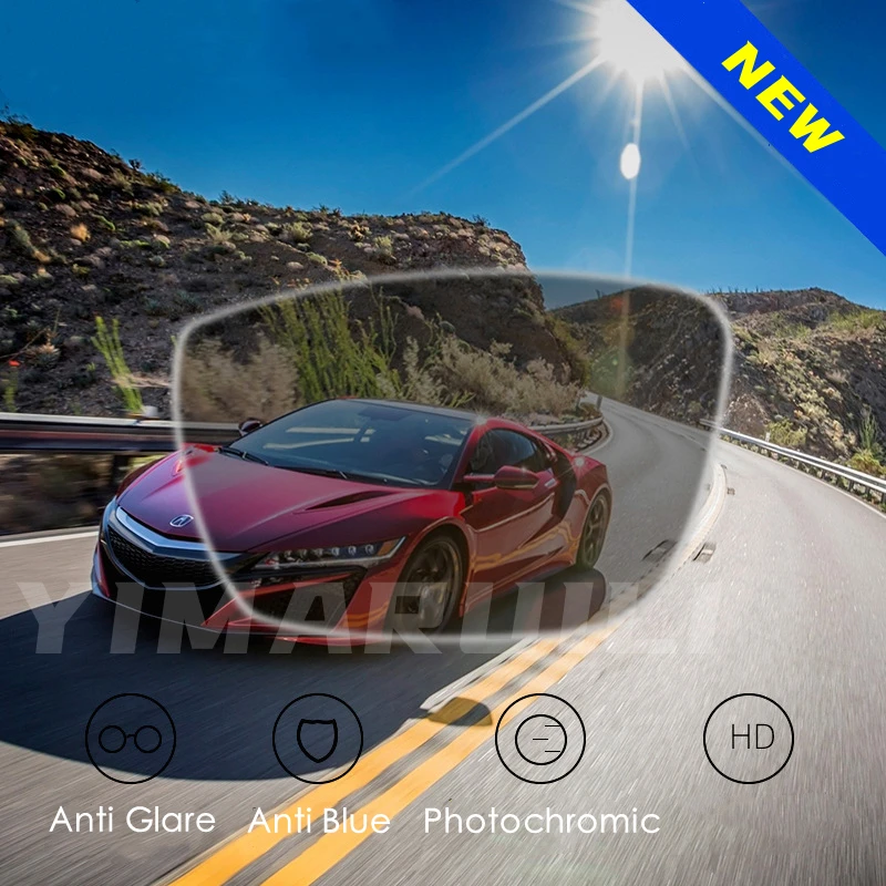 yimaruili 1 561 611 67 anti blue light anti glare photochromic driving lens high definition anti reflection aspheric lens free global shipping