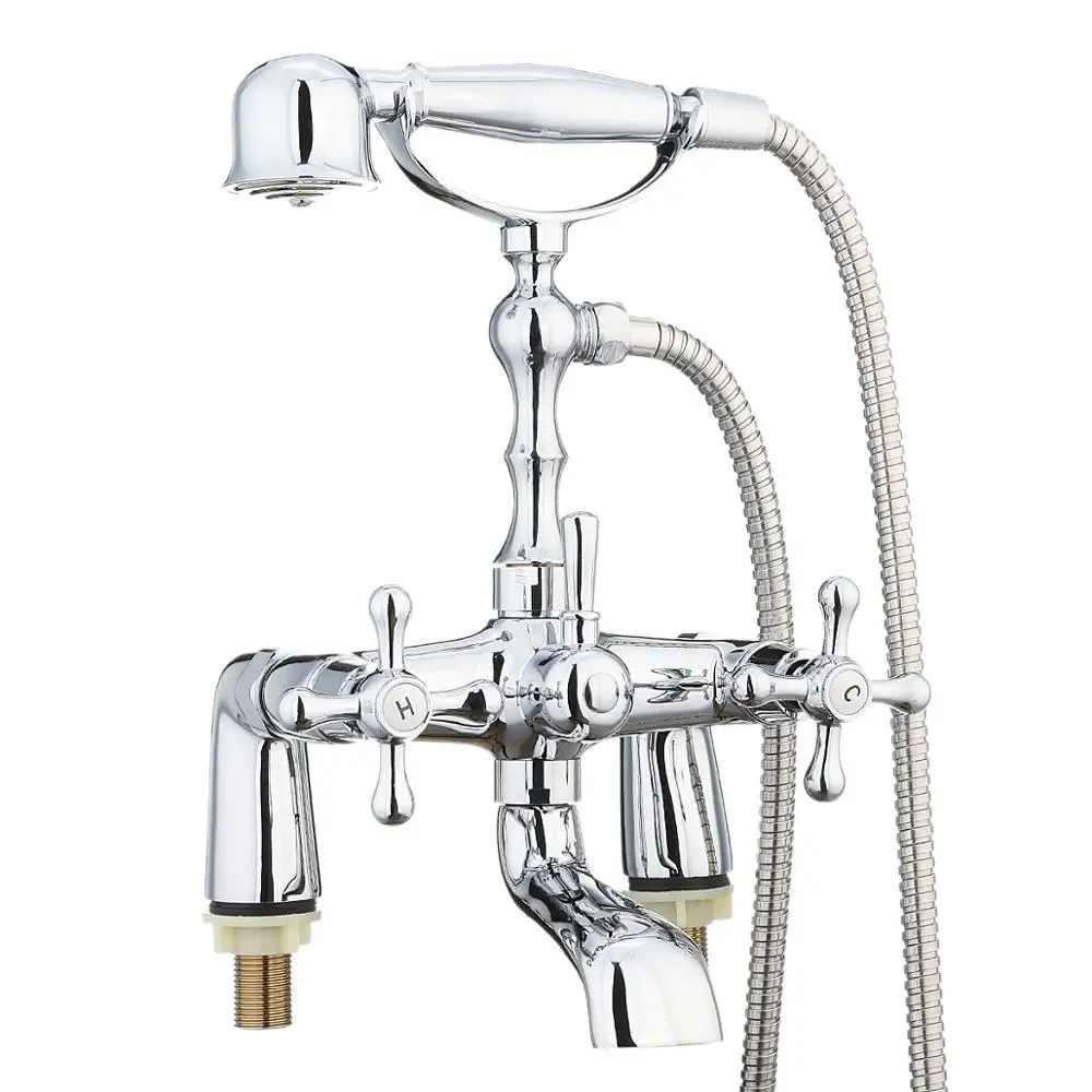 

Victorian Traditional Shower Faucet Bathroom Bath Shower Filler Mixer Tap Hand-Held Set
