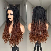 headband box braided wigs for black women synthetic ombre blonde braiding hair wig 26 inch long braids cosplay wigs in daily