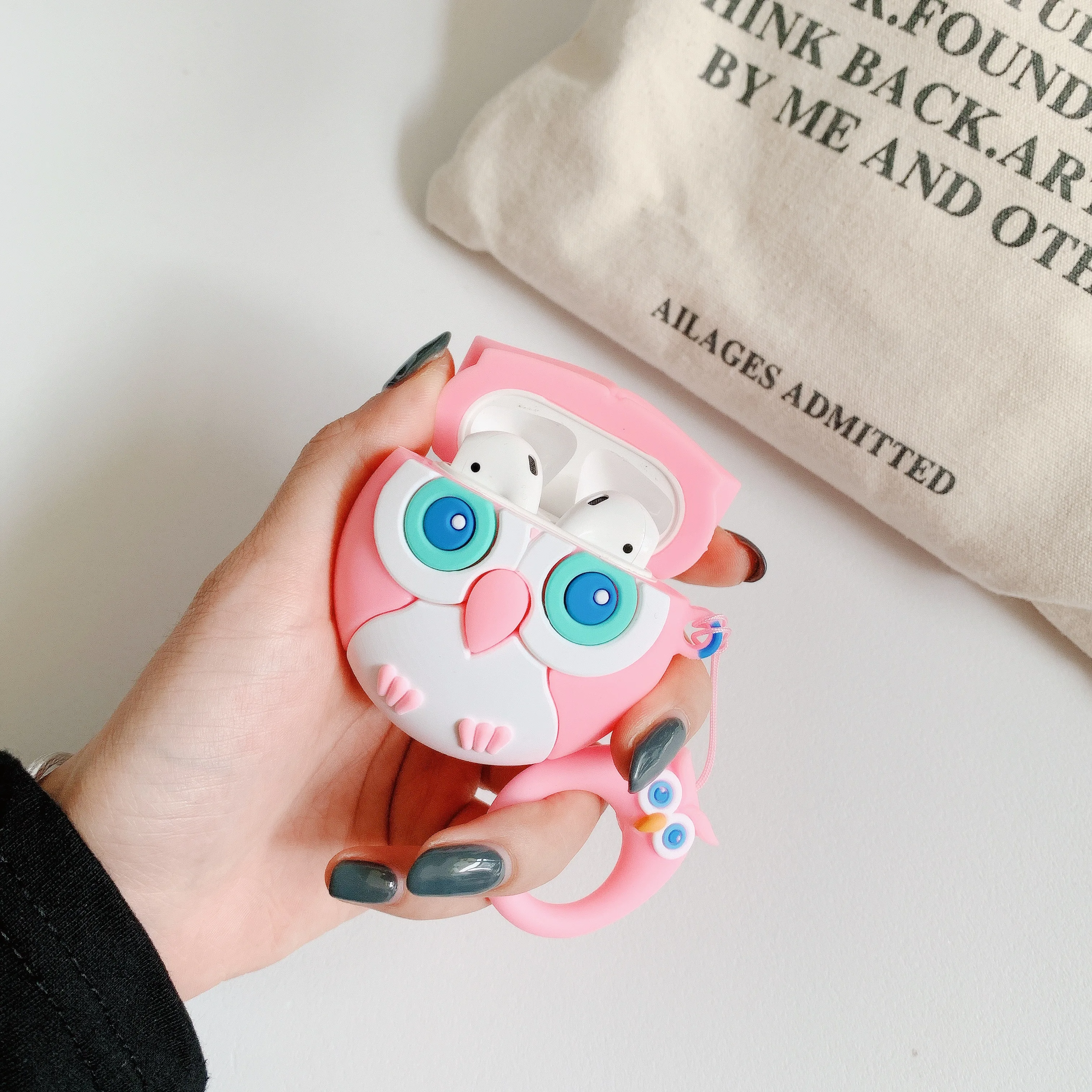 Новый мультяшный чехол для беспроводных Bluetooth наушников с совой AirPods 2