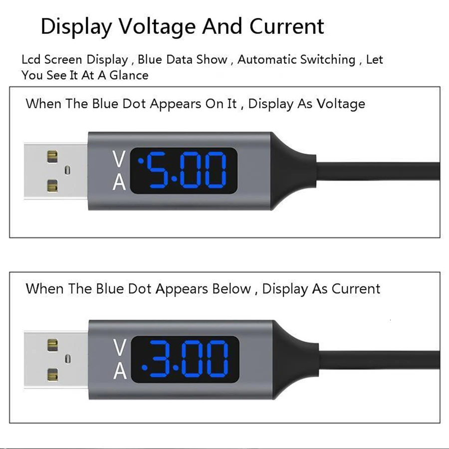 Vogek 3A USB кабель для телефона со светодиодный цифровым дисплеем type C Micro USB кабель для передачи данных Быстрая зарядка для iPhone Xiaomi huawei телефонный кабель