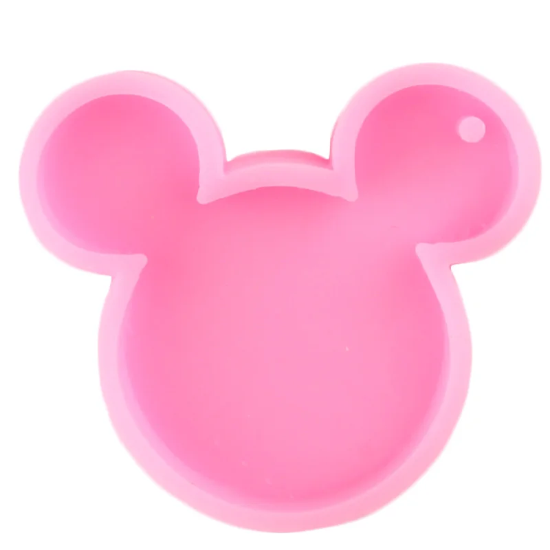 Блестящая форма головы мыши брелки силиконовые формы DIY ювелирных изделий