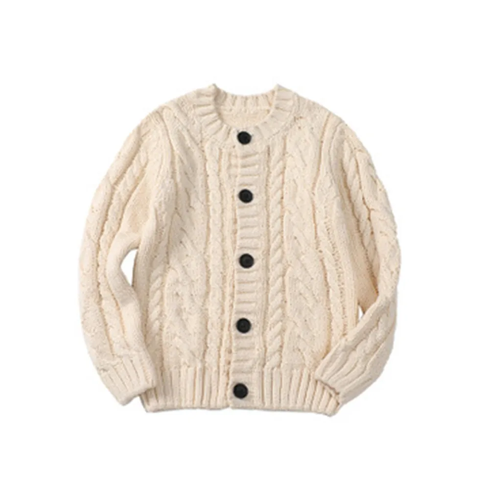Плотный Однотонный свитер пальто для мальчиков и девочек теплая одежда на