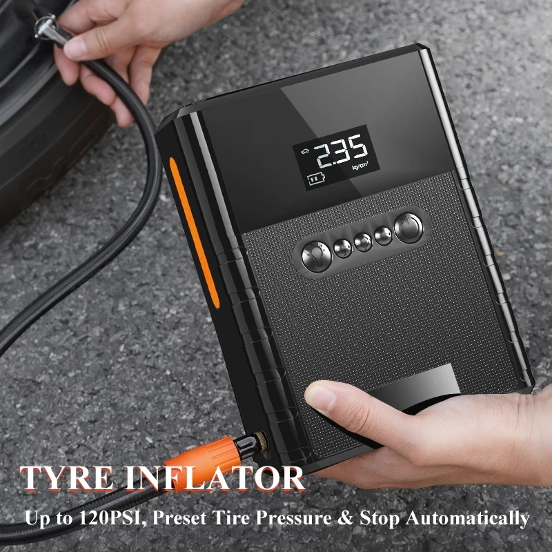 4 in 1 car jump starter pump air compressor 24000mah 2000a power bank car battery booster charger tire inflator starting device free global shipping