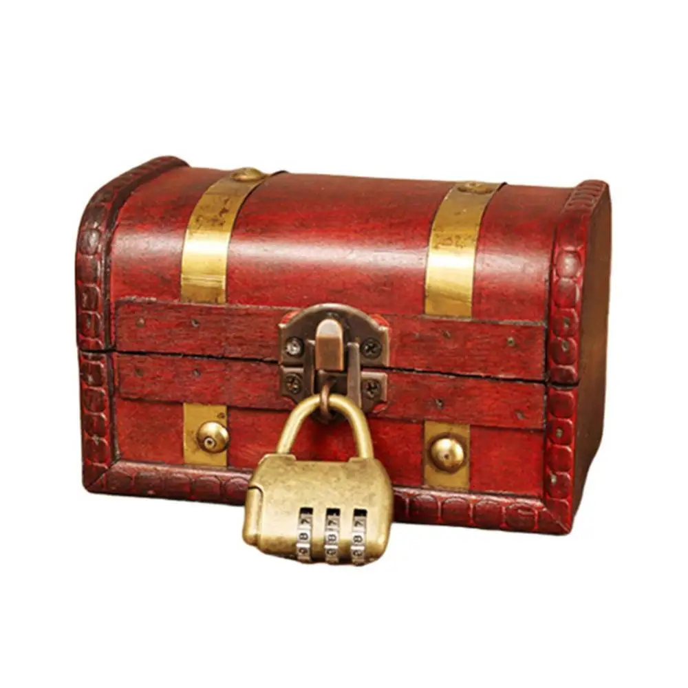 

80% хит продаж! Винтажный деревянный ящик для хранения ювелирных изделий, сундук с сокровищами, органайзер для косметики, чехол, домашний дек...