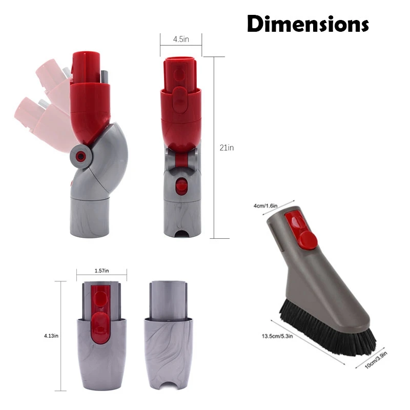 

Top/Bottom Adapter Soft Brush Head for Dyson V7 V8 V10 V11 Quick Release Multi-Angle Rotation Vacuum Cleaner Accessories